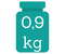 0,9 kg-os