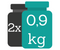 2x0,9 kg-os